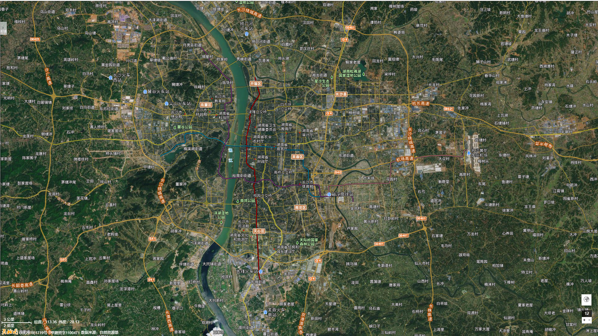 长沙市城区地图